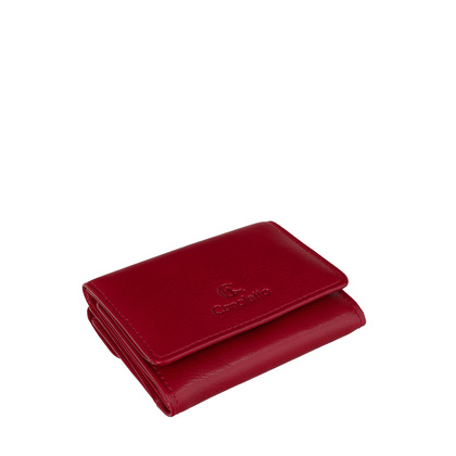 Mały czerwony portfel damski Canaletto ze skóry licowej z RFID – elegancja i ochrona danych PD2001cs165