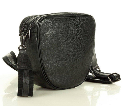 Torba skórzana na dwa zamki crossbody camera bag - MARCO MAZZINI czarny - min. zamówienie 20 / 50 / 100 szt.