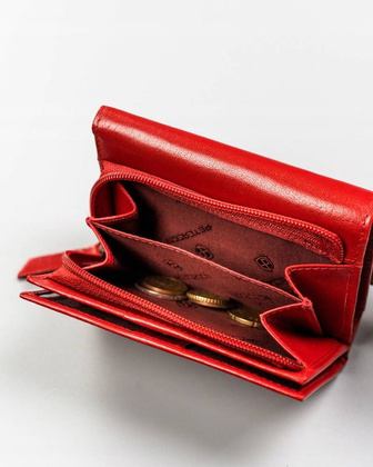 Elegancki portfel damski ze skory naturalnej