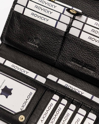 Duży lakierowany portfel damski z systemem rfid protect