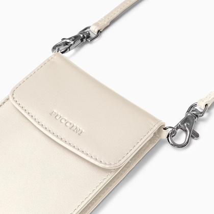Torebka na telefon skórzana PUCCINI VULCANO VC92525 6B Beżowa