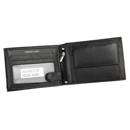 Męski duży portfel skórzany, poziomy