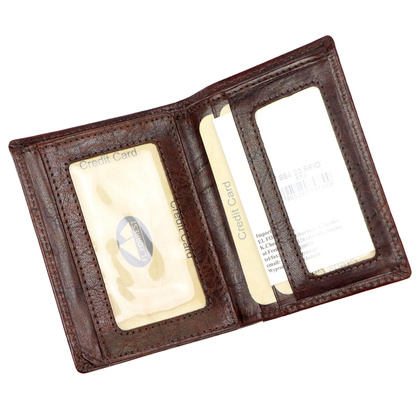 Skórzany męski portfel EL FORREST 854-23 RFID brązowy