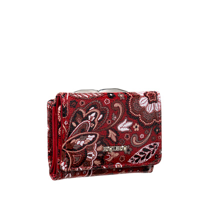 Mały czerwony portfel damski BajuBaj z kolorowej skóry naturalnej – styl i funkcjonalność PD2000s167