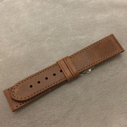 LAVVU Brązowy szyty pasek SPORT z luksusowej skóry Top Grain - 22