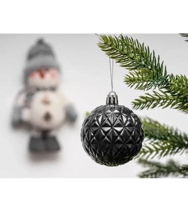 Bombki choinkowe komplet 100 szt. nietłukących plastikowych bombek  - Czarny