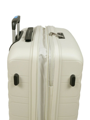 Walizka DIELLE 100 4k 66cm średnia biała PP z poszerzeniem