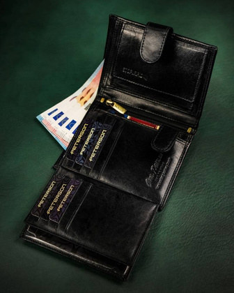 Skorzany portfel meski zapinany na zatrzask