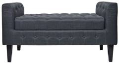 Puf pikowany otwierany z podłokietnikami czarny