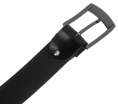 Skorzany szeroki pasek meski z klasyczna klamra