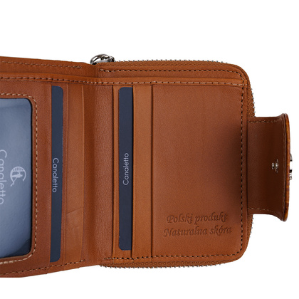 Skórzany portfel damski croco Canaletto z naturalnej skóry licowej PD1023s262 RFID