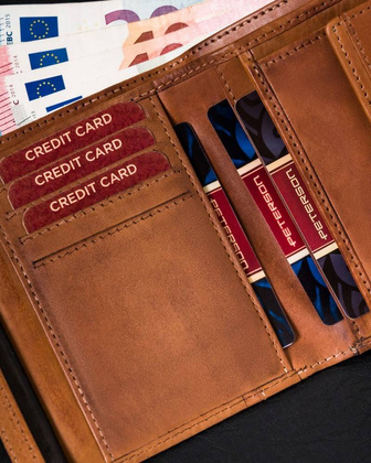 Portfel męski z cieniowanej skóry naturalnej