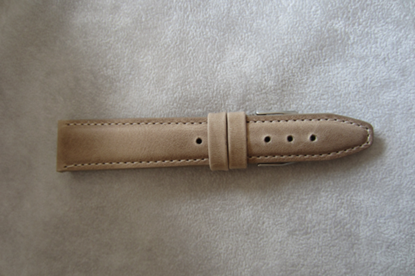 LAVVU Wyściełany beżowy szyty pasek CLASSIC z luksusowej skóry Top Grain - 20