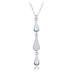MINET Luksusowy naszyjnik srebrny z białymi cyrkoniami