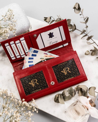 Duży skórzany portfel z systemem rfid protect