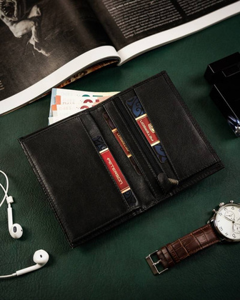 Meski portfel ze skory naturalnej