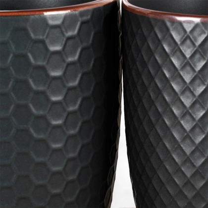 Kubki ceramiczne czarne 400 ml 4 szt.