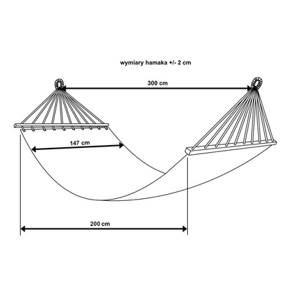 HAMAK OGRODOWY 2 OSOBOWY ETNO 200X150CM CZARNO-BIAŁY