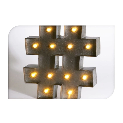 Lampka lampa ścienna LED metalowa naścienna hashtag