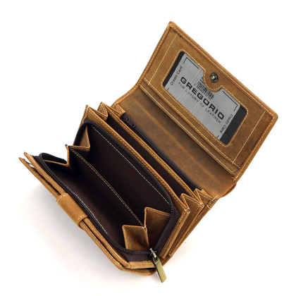 Portfel damski skórzany BLOMST GM011 Brązowy