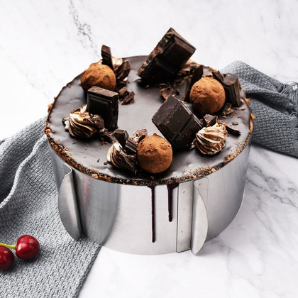 Forma opaska do pieczenia / tortownica regulowana okrągła stalowa 16-30 cm