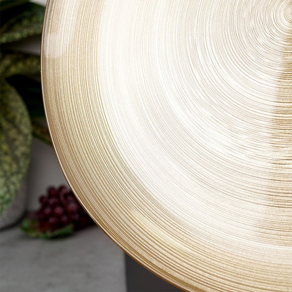 Talerz talerzyk deserowy płaski płytki szklany złoty 21 cm