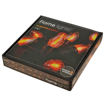 Lampki ogrodowe zewnętrzne / girlanda świetlna imitacja ognia 10 żarówek 5,10 m