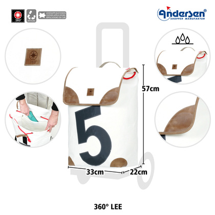 Wózek na zakupy ANDERSEN Alu Star 360° LEE