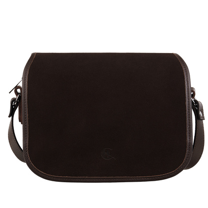 Brązowa torebka damska ze skóry licowej i welurowej Canaletto TD624s19-348