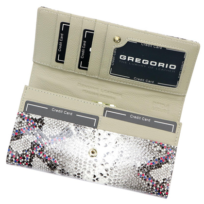 Portfel damski skórzany PELLUCCI SN-100 popiel + róż