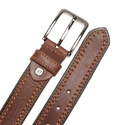 Pasek skórzany męski PIERRE CARDIN 612 KAM02 Czarny