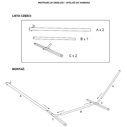 Stelaż do hamaka metalowy 350x115x90cm Royokamp