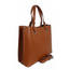 Duża Włoska skórzana torba Shopper bag trzy komory na ramię mieści A4 ,Vera Pelle Camel VOM65C