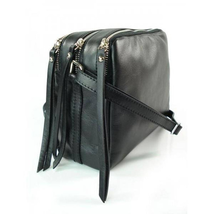 DUŻA LISTONOSZKA A5 TRZY KOMORY SKÓRZANA TOREBKA CZARNA VP333N