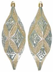 Kpl. 2 bombek podłuznych zielono-złotych