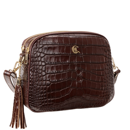 Skórzana listonoszka Canaletto z tłoczeniem krokodyla i złotymi detalami – luksusowy styl na co dzień TD808s259