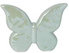 Motyl ceramiczny zielony perłowy średni