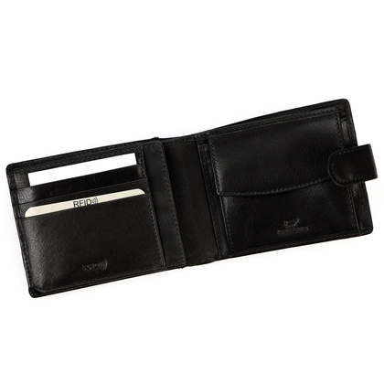 Skórzany męski portfel EL FORREST 709-19 RFID czarny