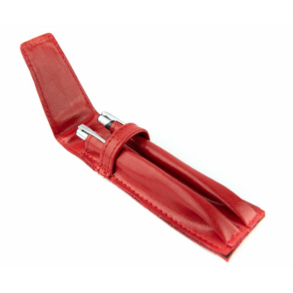 068 Piórnik skórzany 2-komorowy-czerwony KEMER