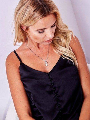 Naszyjnik damski w srebrnym kolorze z zawieszką w kształcie ananasa