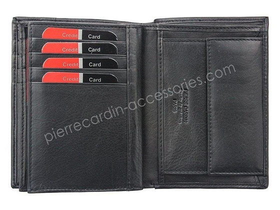Portfel męski skórzany PIERRE CARDIN TILAK07 331 Czarny / Bordowy