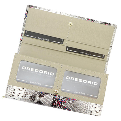 Portfel damski skórzany PELLUCCI SN-122 popiel + róż