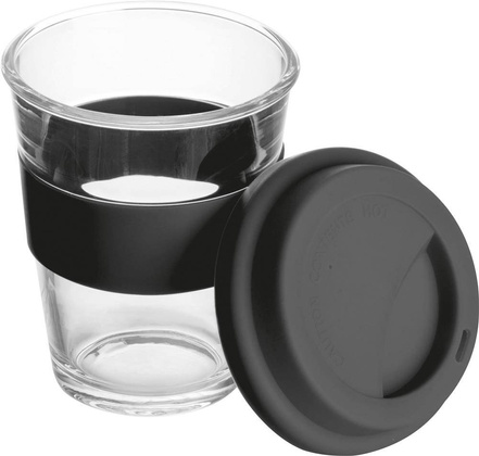 Szklany kubek z pokrywką 300 ml
