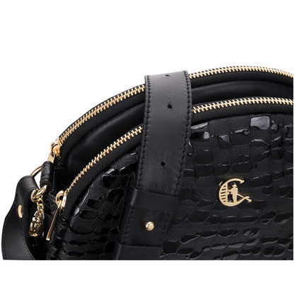 Czarna torebka Canaletto ze skóry z efektem kropli – elegancja i funkcjonalność na lata TD810s258