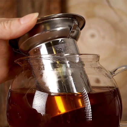 Dzbanek z sitkiem do zaparzania imbryk czajnik zaparzacz do herbaty ziół 0,8 l