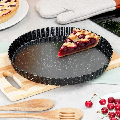 Forma do tarty granitowa z wyjmowanym dnem 28x3 cm