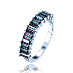 MINET Luksusowy pierścien srebrny z wykończeniem z cyrkonii wielkość 17