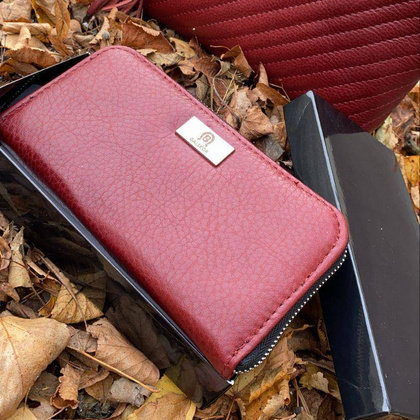 P-02 Portfel skórzany Korona - burgund KEMER