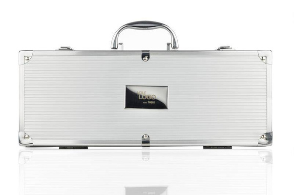 Zestaw do grilla VISS pakowany w walizkę Srebrny