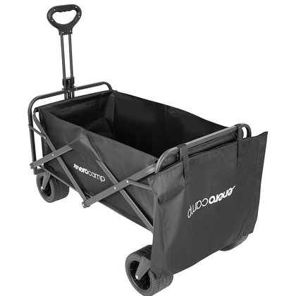 WÓZEK TURYSTYCZNO PLAŻOWY DELUXE SKŁADANY 90x57x73-96CM Z UCHWYTEM CZARNY